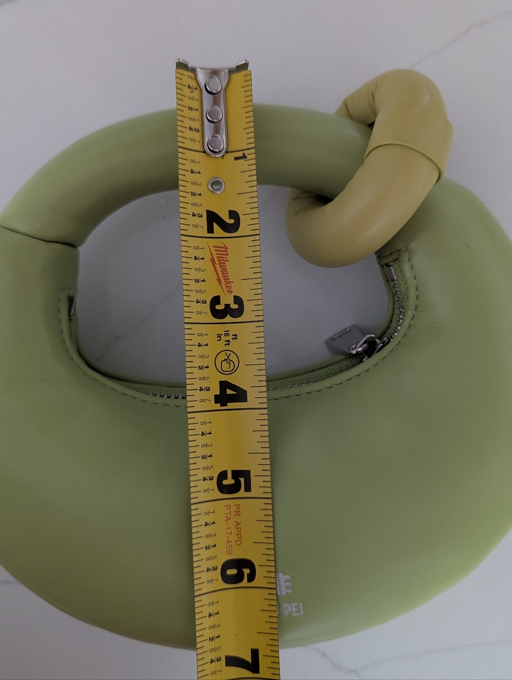 JW PEI Abacus Top Handle Bag Ring Accent Grass Green Sculptural vegan Purse - Picture 10 of 11